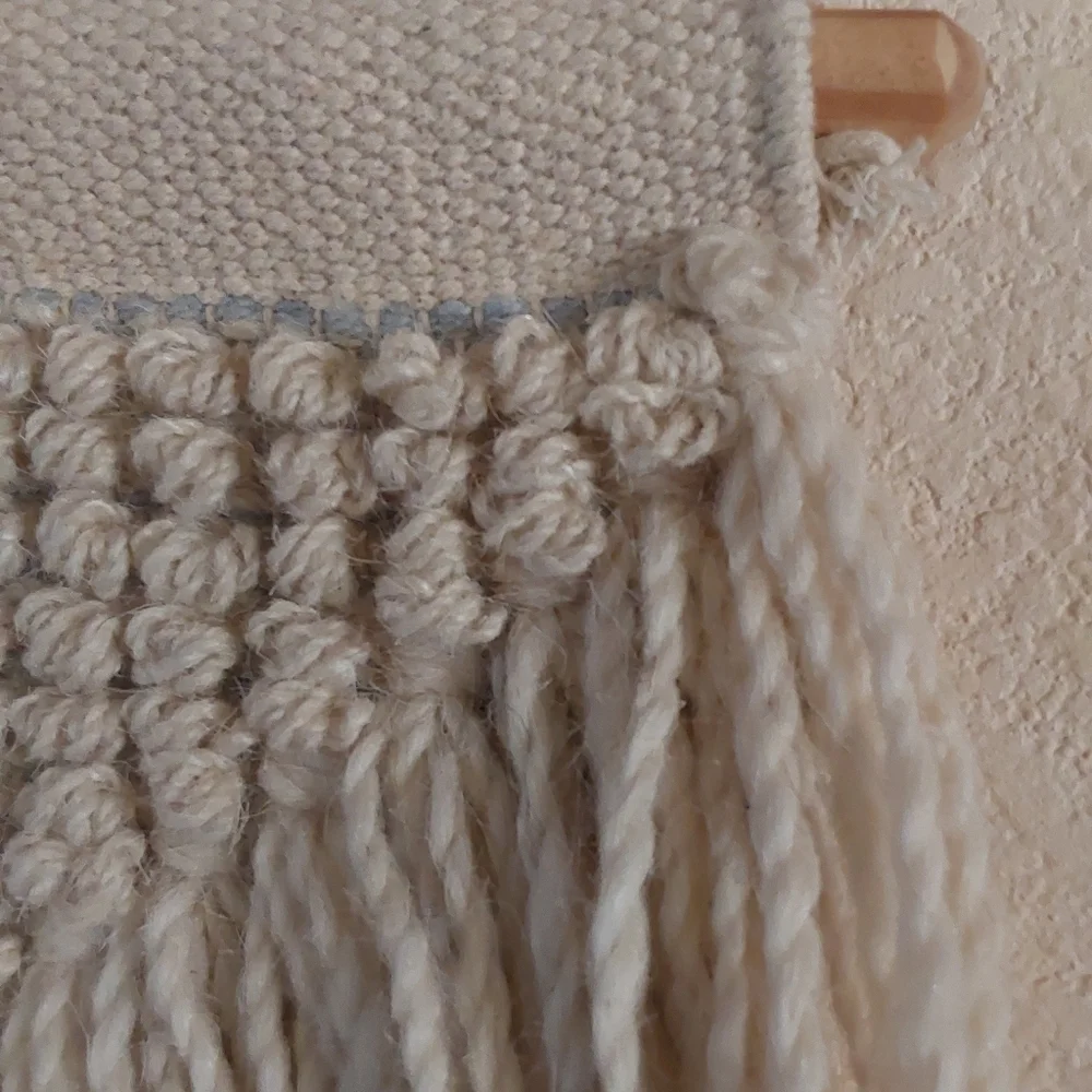 🌺 NEW Handcrafted Cream & Blue Tapestry Wall Hanging